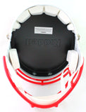 Mike Alstott Autographed Buccaneers Flat White Speed Helmet SBC- Beckett W *Red
