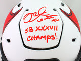 Mike Alstott Autographed Buccaneers SpeedFlex Lunar FS Helmet SB- Beckett W *Red