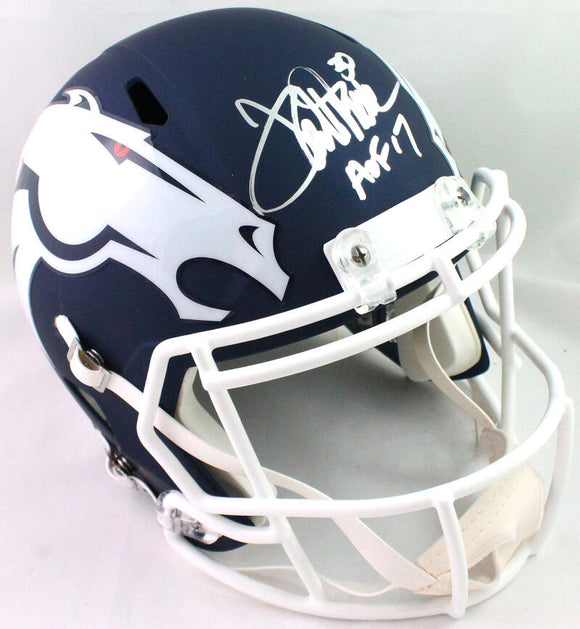Terrell Davis Autographed Broncos Amp Speed Helmet w HOF- Beckett W *Silver