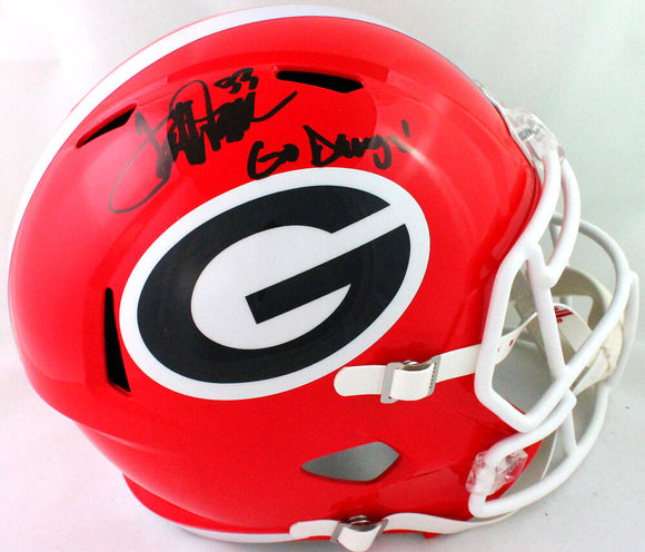 Terrell Davis Autographed Georgia Bulldogs Speed F/S Helmet w/ Go Dawgs- BA W *Black Image 1