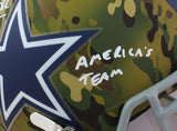 Jason Witten Autographed Dallas Cowboys Camo Speed F/S Helmet w/insc- Beckett W *White Image 3