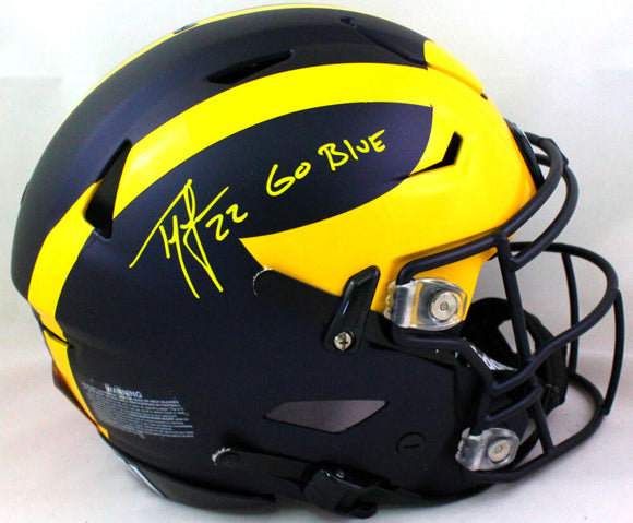 Ty Law Autographed Michigan Wolverines FS SpeedFlex Helmet GB- Beckett W *Yellow