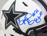 Ezekiel Elliott Autographed Dallas Cowboys Lunar Mini Helmet- Beckett W *Blue Image 2