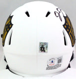 Josh Jacobs Autographed NFL Shield Lunar Mini Helmet- Beckett W *Black