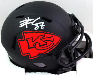 Travis Kelce Autographed Kansas City Chiefs Eclipse Speed Mini Helmet-Beckett W Hologram *Silver Image 1