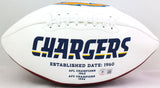 Rodney Harrison Signed San Diego Chargers Logo Football- Beckett W *Blk
