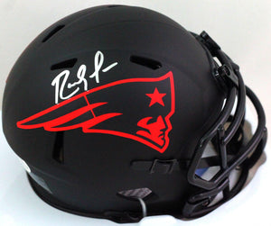 Randy Moss Autographed NE Patriots Eclipse Speed Mini Helmet- Beckett W *Silver