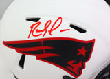 Randy Moss Autographed NE Patriots Lunar Speed Mini Helmet- Beckett W *Red