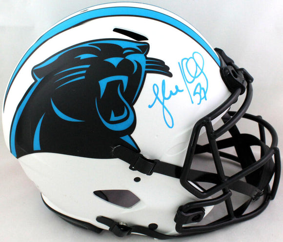 Luke Kuechly Autographed Panthers Authentic Lunar FS Helmet- Beckett W*Baby Blue