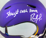 Randy Moss Autographed Vikings F/S Speed Authentic Helmet w/Insc *bottom- Beckett W *Silver