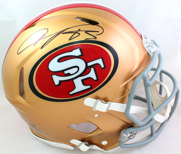 Vernon Davis Autographed 49ers Speed Authentic F/S Helmet- Beckett W Hologram *Black Image 1