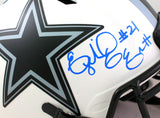 Ezekiel Elliott Autographed Cowboys Authentic Lunar F/S Helmet- Beckett W *Blue Image 2