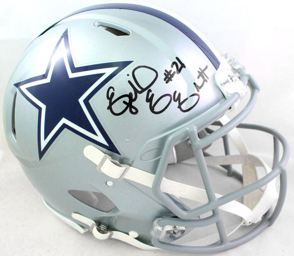 Ezekiel Elliott Autographed Cowboys Authentic Speed F/S Helmet- Beckett W *Black Image 1