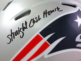Randy Moss Autographed New England Patriots F/S Speed Authentic Helmet w/ Insc *front- Beckett W  *Black