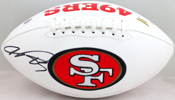 Vernon Davis Autographed SF 49ers Logo Football- Beckett W *Black