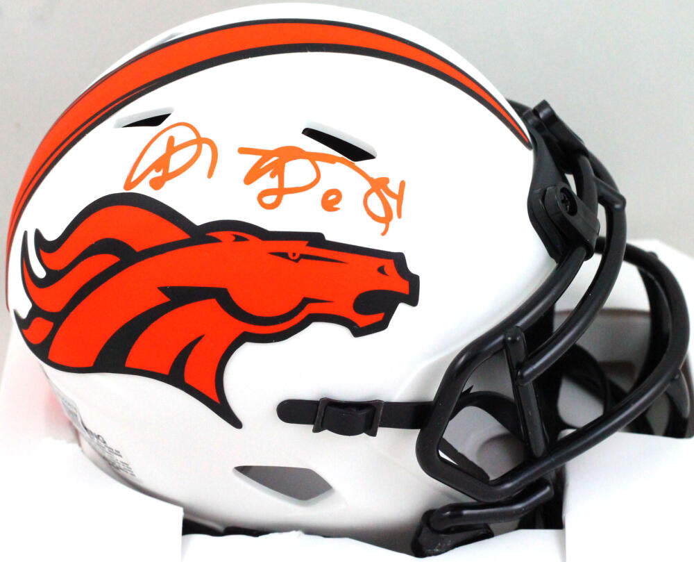 Shannon Sharpe Autographed Denver Broncos Lunar Mini Helmet