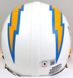 Austin Ekeler Autographed LA Chargers Mini Helmet-Beckett W Hologram *Black Image 3