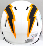 Austin Ekeler Autographed LA Chargers Lunar Speed Mini Helmet- Beckett W*BbyBlue