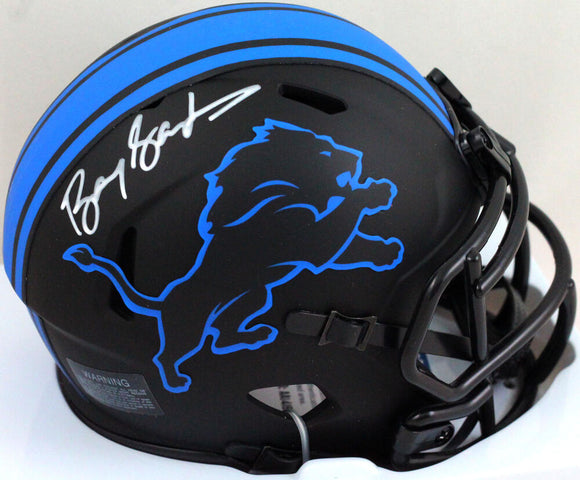 Barry Sanders Autographed Detroit Lions Eclipse Speed Mini Helmet - Beckett *White