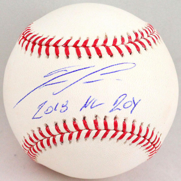 Ronald Acuna Autographed Rawlings OML Baseball w/ 2018 NL ROY - Beckett W *Blue
