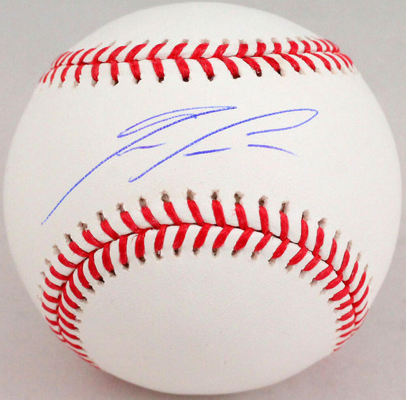 Ronald Acuna Autographed Rawlings OML Baseball- Beckett W *Blue