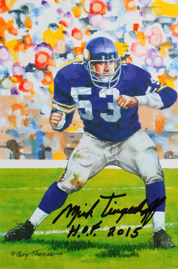 Mick Tingelhoff Autographed Minn Vikings Goal Line Art Card w/ HOF- Be –  The Jersey Source