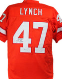 John Lynch Autographed Orange Pro Style Jersey- Beckett W *Black Image 1