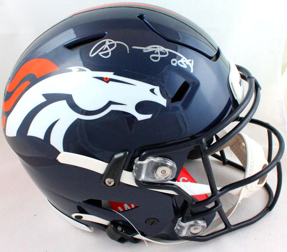 Shannon Sharpe Autographed Authentic Broncos SpeedFlex F/S Helmet- Beckett W *Silver