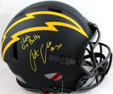 Austin Ekeler Autographed Chargers Authentic Eclipse F/S Helmet w/ Insc- Beckett W *Yellow