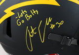 Austin Ekeler Autographed Chargers Authentic Eclipse F/S Helmet w/ Insc- Beckett W *Yellow