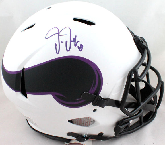 Justin Jefferson Signed Vikings F/S Lunar Speed Authentic Helmet- Beckett W Hologram *Purple Image 1