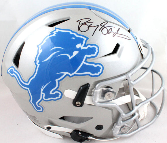 Barry Sanders Autographed Lions F/S Speed Flex Authentic Helmet- Beckett *Black
