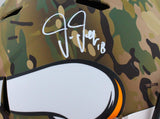 Justin Jefferson Autographed Vikings Camo Full Size Helmet- Beckett W *White