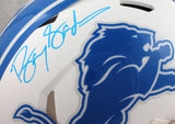 Barry Sanders Autographed Detroit Lions F/S Flat White Authentic Helmet-Beckett *Blue