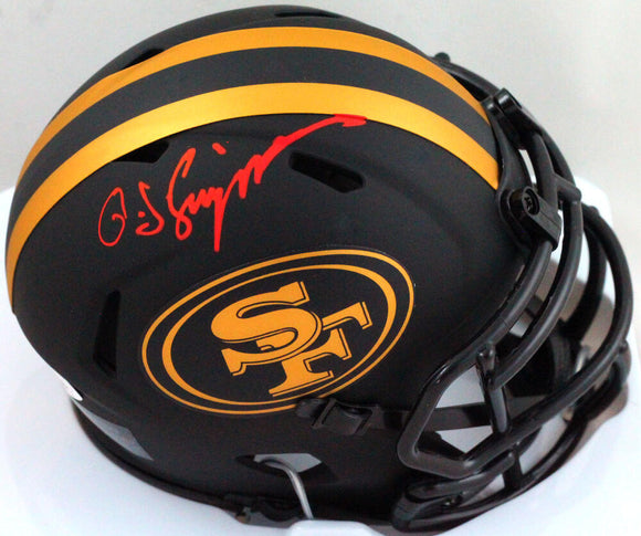 OJ Simpson Autographed 49ers Eclipse Mini Helmet- JSA W *Red Image 1
