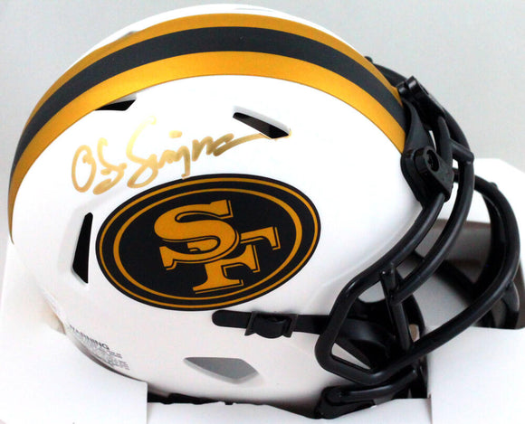 OJ Simpson Autographed San Francisco 49ers Lunar Speed Mini Helmet- JSA W *Gold Image 1