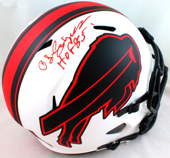 OJ Simpson Autographed Buffalo Bills Lunar Speed Helmet w/ HOF - JSA W *Red