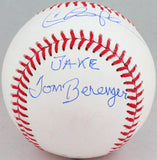 Charlie Sheen Corbin Bernsen Tom Berenger Autographed Rawlings OML Baseball w/ insc- JSA W