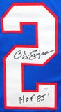 OJ Simpson Autographed Blue Pro Style Jersey w/ HOF- JSA W *Black Image 2