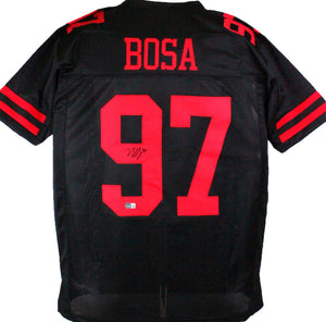 Nick Bosa Autographed Black Pro Style Jersey w/ Red Num- Beckett W *Bl –  The Jersey Source