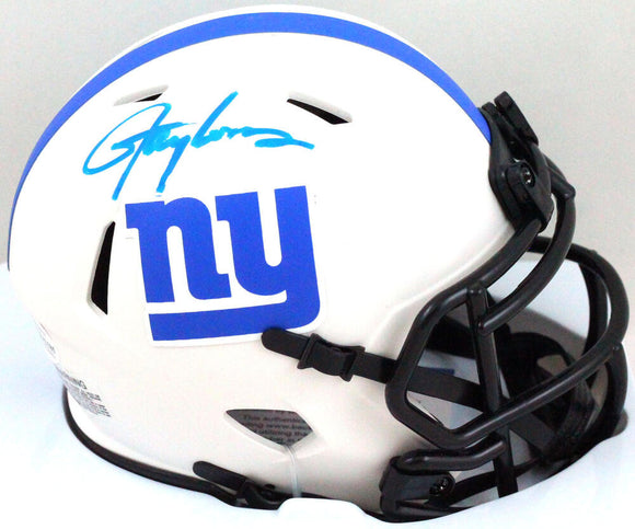 Lawrence Taylor Autographed NY Giants Lunar Speed Mini Helmet- Beckett W *Blue
