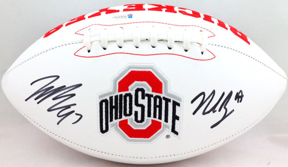 Joey Bosa/Nick Bosa Autographed Ohio State Buckeyes Logo Football- Beckett W*Blk
