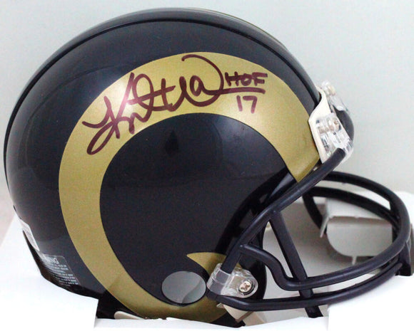 Kurt Warner Signed St. Louis Rams 00-16 TB Mini Helmet w/HOF-Beckett W Hologram*Black Image 1