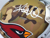 Kurt Warner Autographed Cardinals Camo Speed Mini Helmet- Beckett W *White