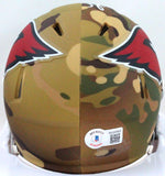 Kurt Warner Autographed Cardinals Camo Speed Mini Helmet- Beckett W *White