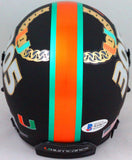 Ray Lewis Autographed Miami Hurricanes "305" Schutt Mini Helmet- Beckett W Auth *Orange