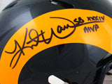 Kurt Warner Signed SL Rams 81-99 TB Authentic F/S Helmet w/SBMVP- Beckett W *Blk Image 2