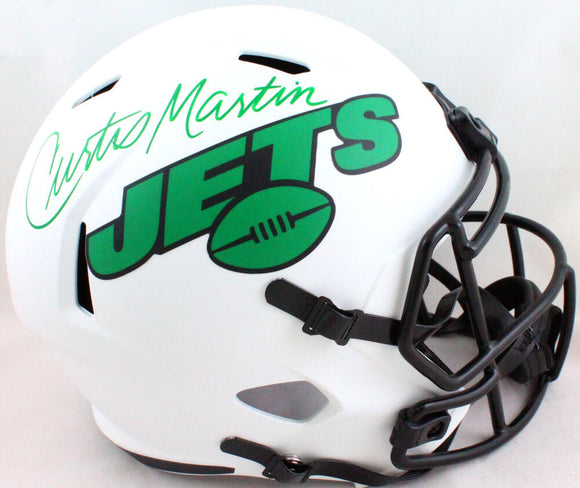 Curtis Martin Autographed NY Jets Lunar Speed F/S Helmet- PSA/DNA *Green