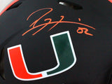 Ray Lewis Autographed Miami Hurricanes Black Night Authentic F/S Helmet- Beckett W *Orange