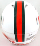 Ray Lewis Autographed Miami Hurricanes F/S Riddell Speed Authentic Helmet- Beckett W *Black